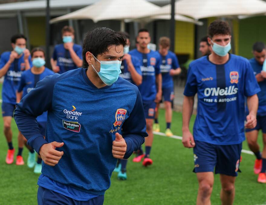 MOVING FORWARD: The Newcastle Jets have COVID protocols to adhere to around team training. The pandemic looks set to delay the start of the A-League. Picture: Simone De Peak