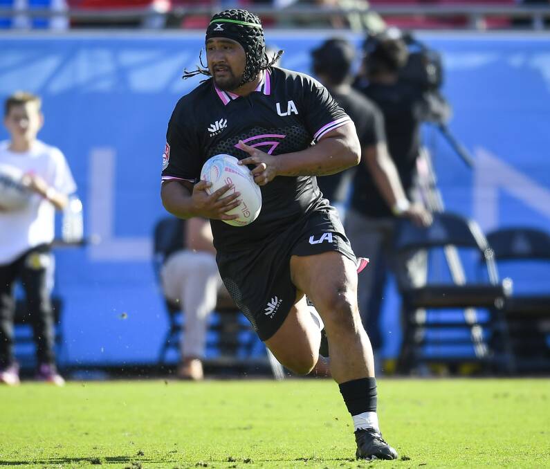 POWER PACKED: Andrew Tuala playing for the LA Gilitinis. Tuala will make his debut for the Hunter Wildfires against Randwick on Saturday. Picture: Getty Images