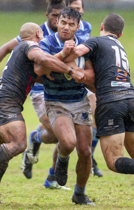 ON HOLD: Torrental rain has forced the closure of No.2 Sportsground this weekend and delayed the Newcastle and Hunter Rugby Union final series. Picture: Stewart Hazell