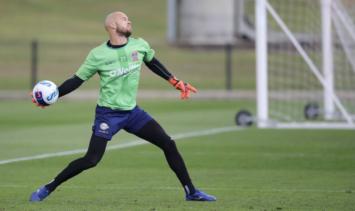 TOUGH DAY: Jets goalkeeper Jack Duncan. Picture: Newcastle Jets