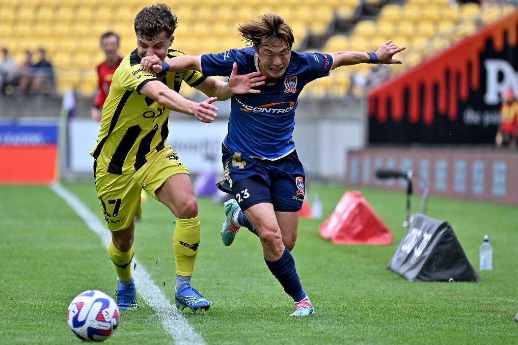 Japanese winger Manabu Saito scored a goal and caused headaches for the defence in the Jets' 2-1 loss to Wellington at Skybet Stadium on Saturday. Picture Getty Images