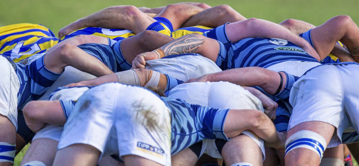 KEY AREA: Hamilton have had the better of Wanderers' scrum. Picture: Stewart Hazell