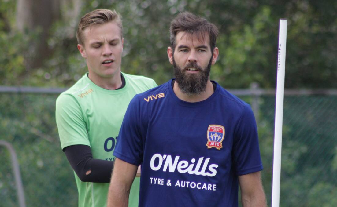ON DECK: Joe Ledley was out of quarantine and back at Jets training on Friday. Picture: Jets media