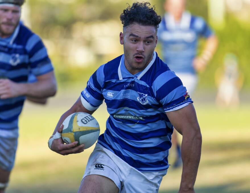 OUTSTANDING: Wanderers outside centre Chase Hicks scored a brilliant solo try in the 19-13 win over Nelson Bay. Picture: Stewart Hazell