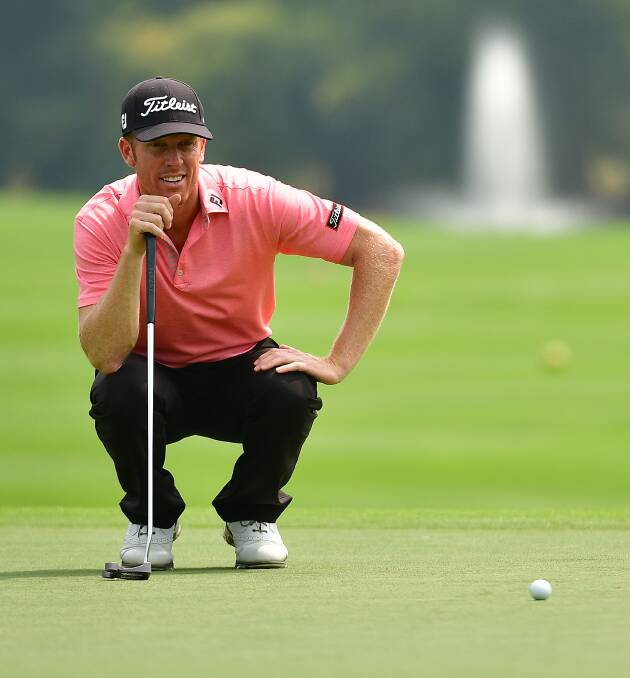 FOCUSED: Andrew Dodt surveys a putt at the Indonesian Open. The Newcastle-based Queenslander is confident of a strong finish to the year. Picture: Getty Images