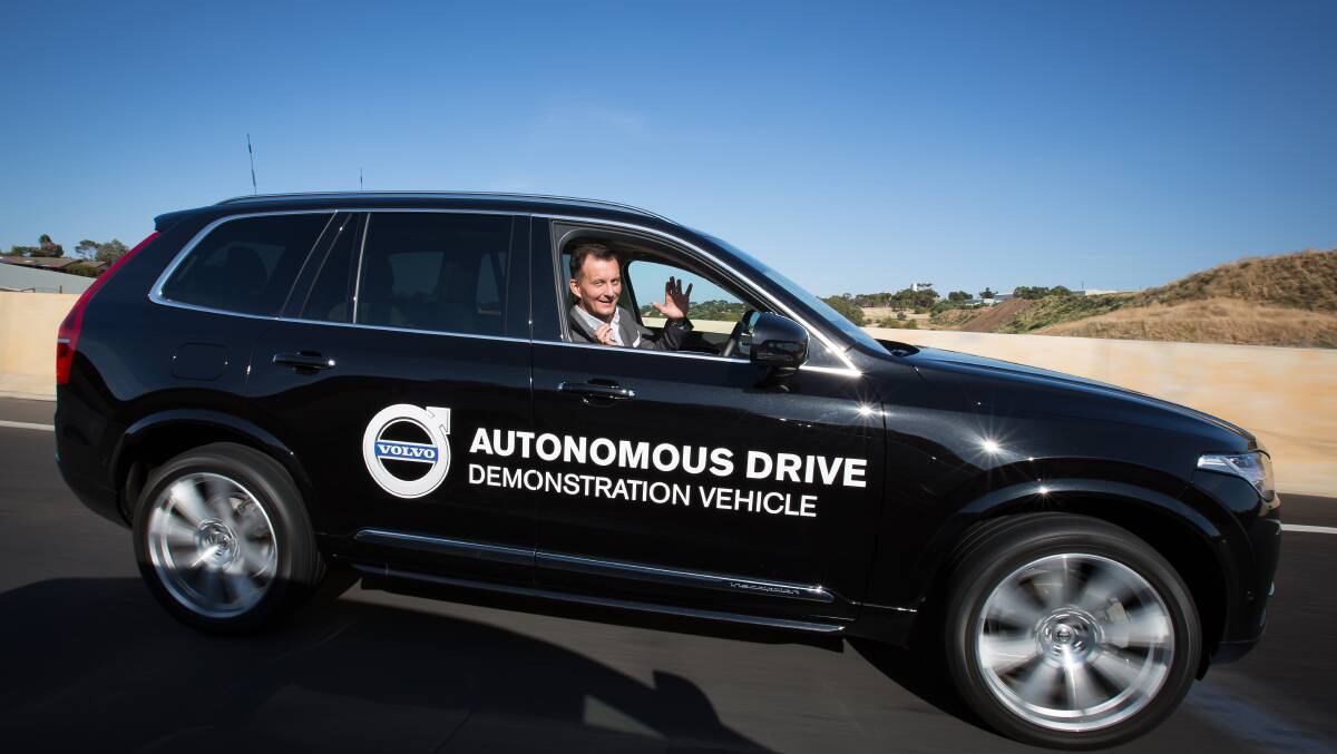 The Australian Driverless Vehicle Initiative (ADVI) demonstrated for the first time in Adelaide last year. Pictured is a Volvo XC90. 