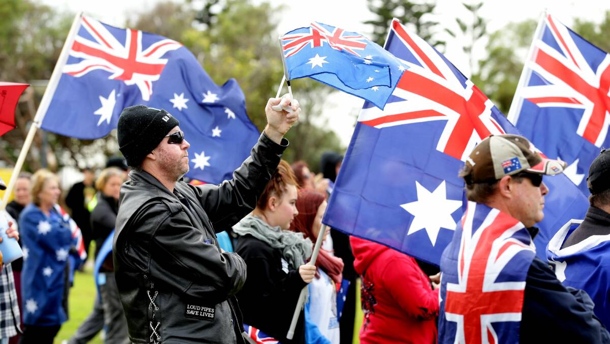 A Reclaim Australia rally at Newcastle Foreshore in July this year. Picture: Ryan Osland