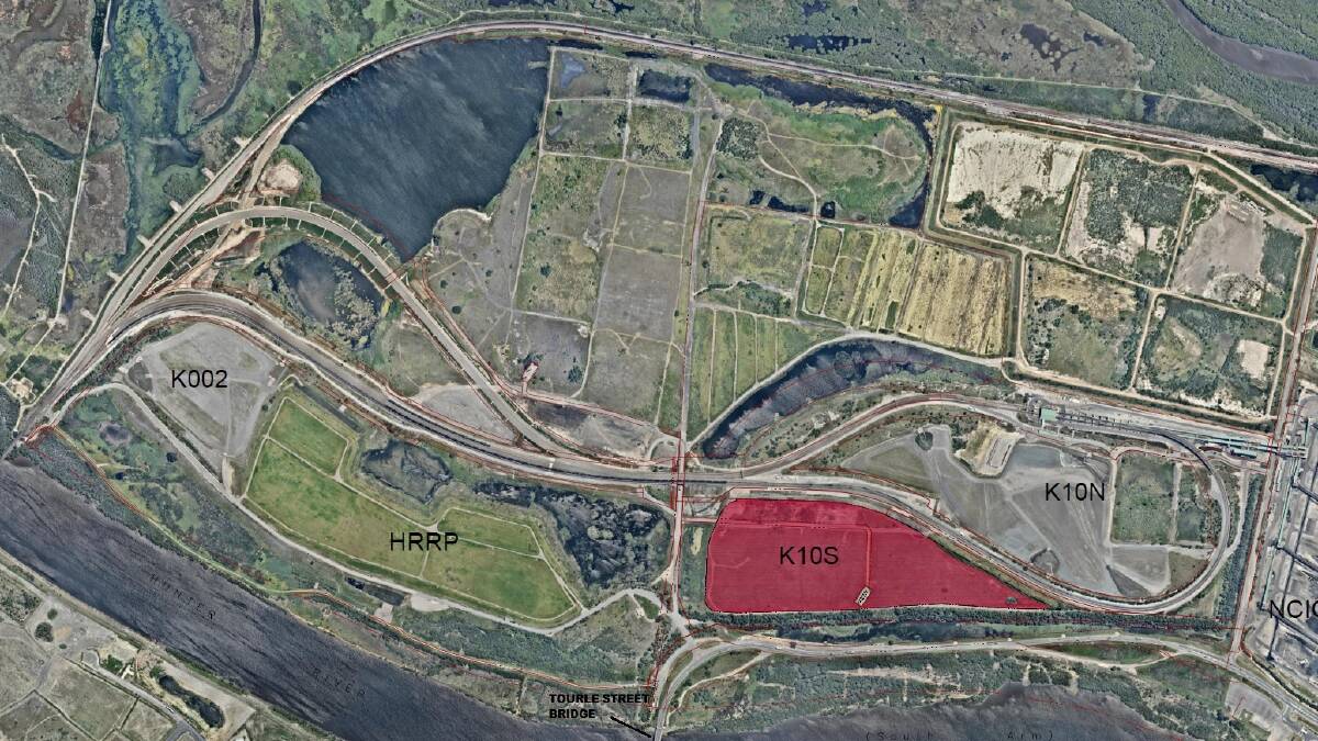 The 13 hectare site, in red, to be remediated. 
