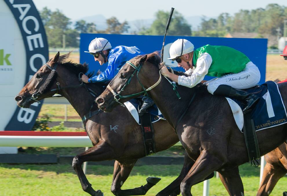 Two Big Fari beats Bobbing in the Country Championship wildcard qualifier at Muswellbrook on Sunday. Picture: Muswellbrook Race Club