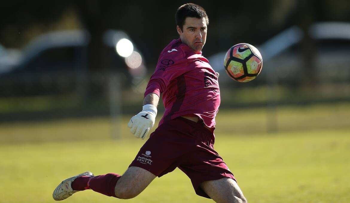 FINAL SHOT: Magpies goalkeeper Matt Trott is retiring from NPL competition after five seasons with Maitland. Picture: Marina Neil