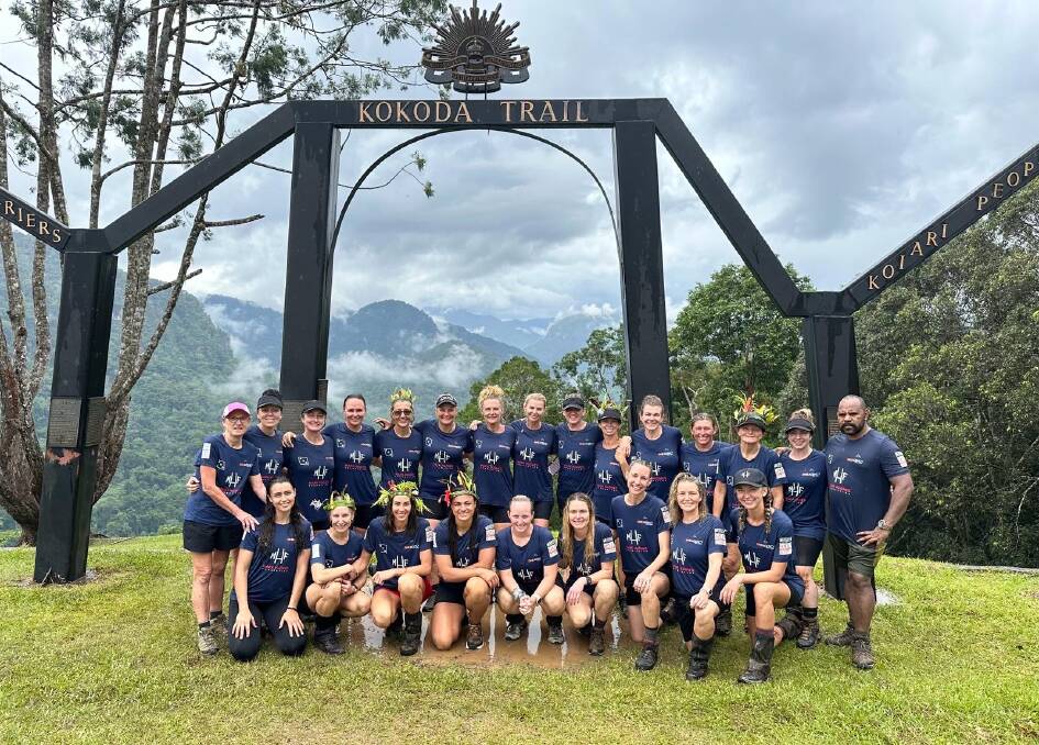 The Mark Hughes Foundation ladies Kokoda Trail group after completing the trek. Picture Mark Hughes Foundation