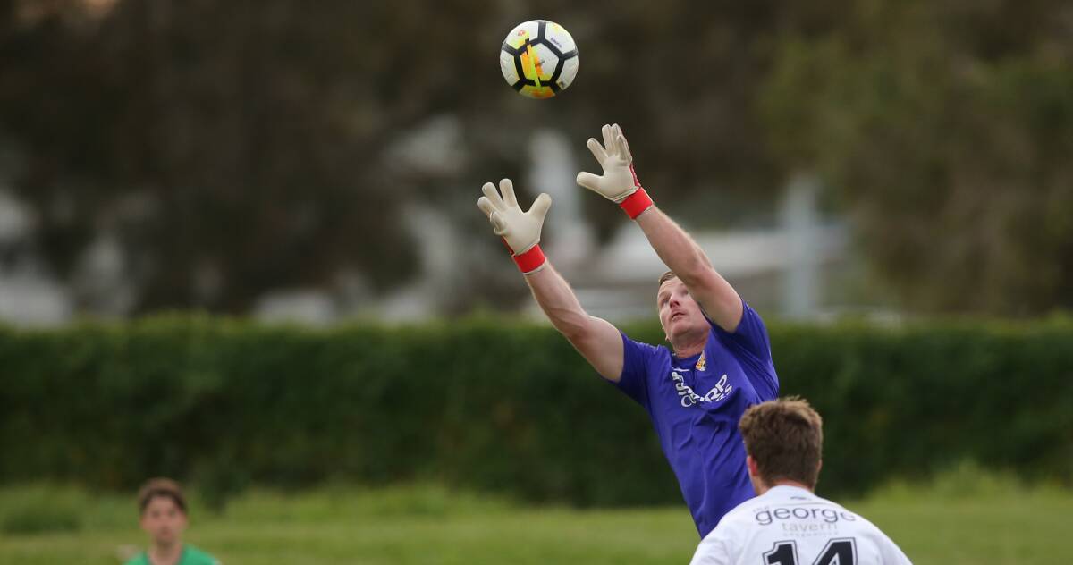 CHANCE: Magic's Paul Bitz will win the Bill Mahoney award for goalkeeper of the year in the Northern NSW NPL this season with nine clean sheets. Picture: Max Mason-Hubers 