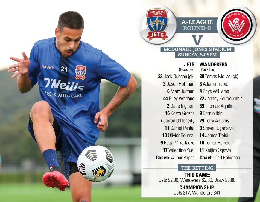 ON THE BALL: Jets defender Riley Warland could again feature in the starting XI. Picture: Max Mason-Hubers 