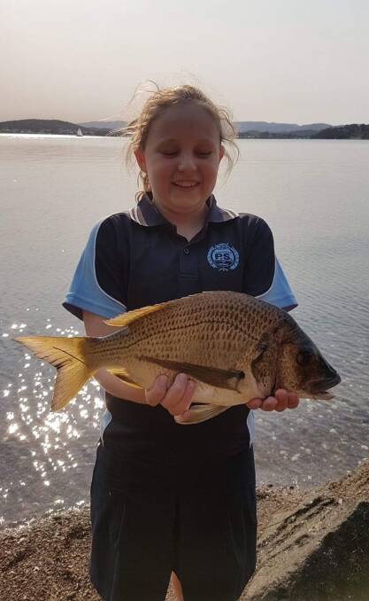 FISH OF THE WEEK: Caitlin Brown, 10, from Floraville, wins the Jarvis Walker tacklebox and Tsunami lure pack for this 47cm bream caught at Valentine with her first cast. 