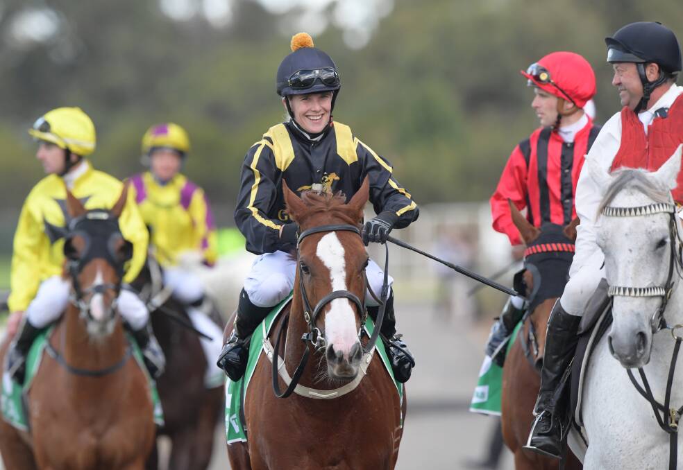 ALL SMILES: Hunter hoop Sammie Clenton returns a winner aboard the Gary Portelli-trained Nicci's Gold at Rosehill on Saturday. Picture: AAP 