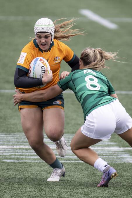 MULTI-TALENTED: Jesse Southwell in action for Australia against Ireland during a Women's World Rugby Sevens Series match in Canada on May 1. Picture: Getty Images
