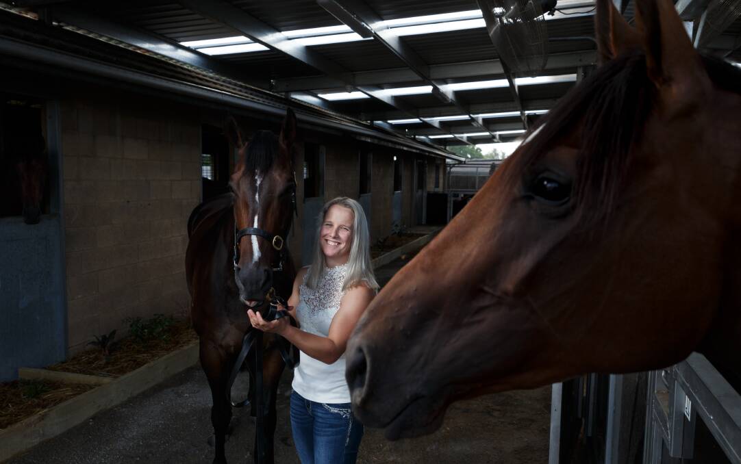 HAPPY RETURN: Sammie Clenton, pictured with the Kris Lees-trained Princess Posh at Newcastle Racecourse, will ride Goldstream in the Muswellbrook Cup. Picture: Max Mason-Hubers 