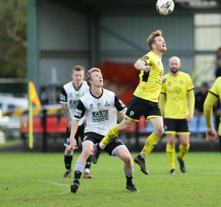 Lambton Jaffas left-back Luke Remington returned last week from injury to help his side down Newcastle Olympic 2-0. Picture by Jonathan Carroll