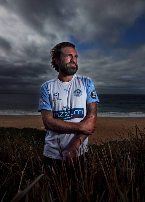 COMEBACK: Former Newcastle Jets captain and eight-time Socceroo Ljubo Milicevic at Merewether Beach on Friday after signing with NPL club Charlestown City Blues for 2018. Picture: Simone De Peak