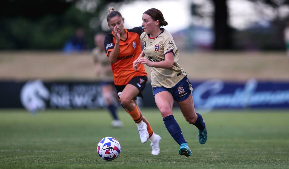 American striker Sarah Griffith has been battling lower-back pain and has missed Newcastle's past two A-League Women's matches. Picture by Marina Neil