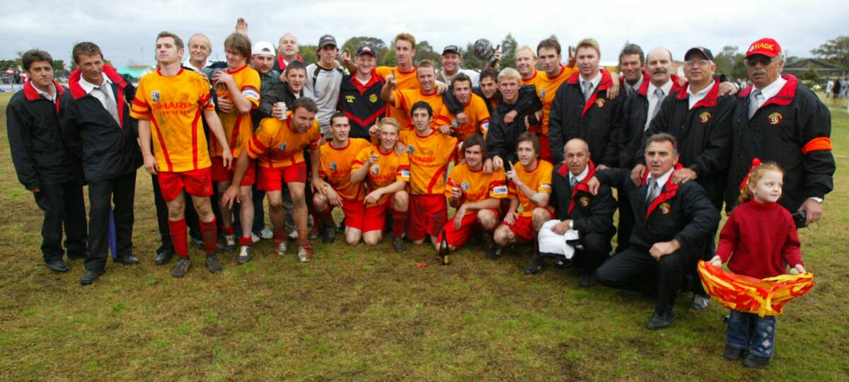 The Broadmeadow 2005 grand final-winning side. Picture by Brock Perks