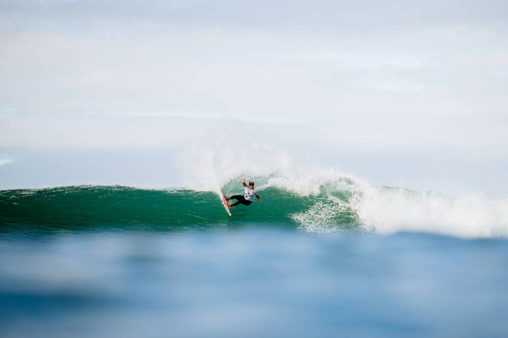 Morgan Cibilic in his opening heat at Bells Beach on Tuesday. Picture by Ed Sloane, World Surf League 