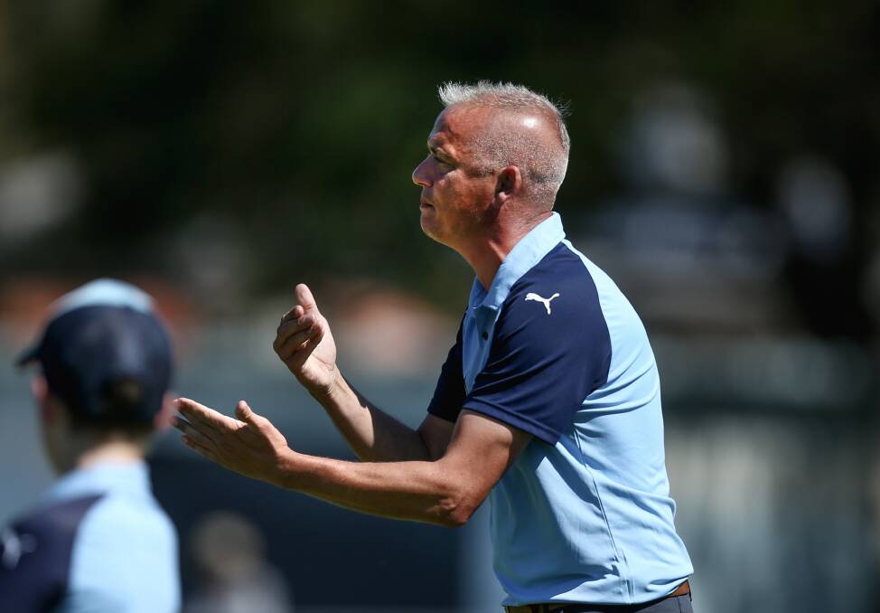 PROUD: Charlestown Azzurri coach Graham Law on the sidelines this season. The former Maitland and Adamstown coach returned to the NPL ranks this year.