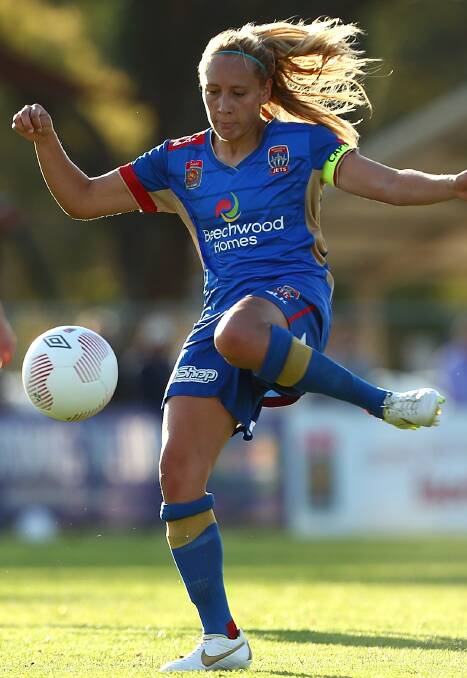 KICKING ON: Newcastle skipper Gema Simon in action last W-League season, in which she started in all of the sixth-placed Jets' 12 matches. Picture: Getty Images