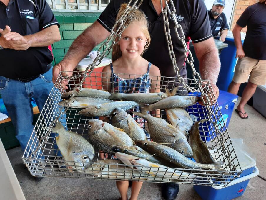 FISH OF THE WEEK: Gizelle Weimer wins fish (or catch) of the week with her nice bag weighed in at Teralba. She takes the $45 prize from Tackle Power Sandgate.