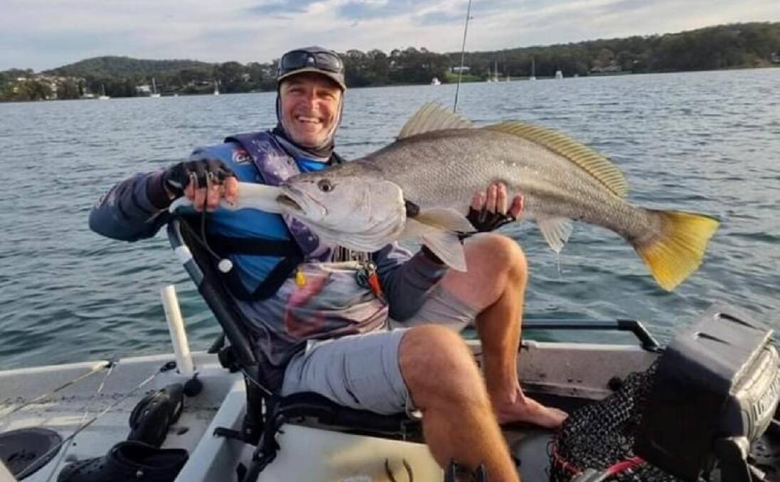 FISH OF THE WEEK: Richard Smith wins $45 courtesy of Sandgate Tackle Power for this 110cm mulloway caught in Lake Macquarie from a kayak using light gear and pro lure fishtail 105 soft plastic on Saturday.