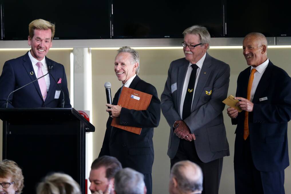 John Wade accepting his induction on Tuesday. Picture: Jonathan Carroll