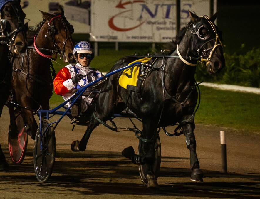 BIG YEAR: Blake Hughes wearing the colours of Clayton Harmey during the Hunter Region Championship heats last month at Newcastle. Picture: Marina Neil