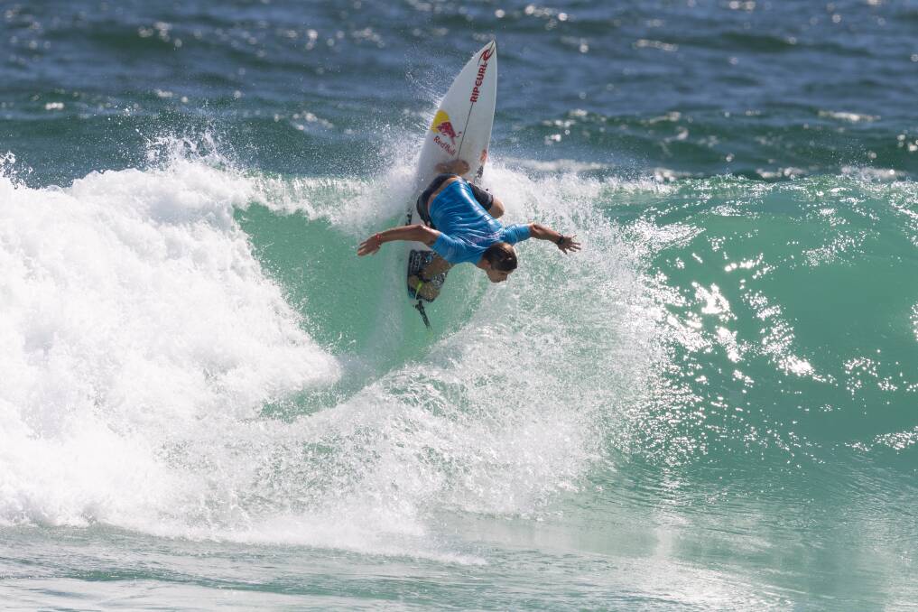 Morgan Cibilic gets vertical during his round of 24 heat at the Saquarema Pro in Brazil. Picture by Daniel Smorigo/World Surf League