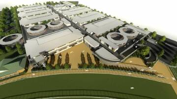 An artist's impression of the approved NJC stables project plan from an overhead, trackside view. On the right is Chatham Street and top left is Darling Street. Picture supplied
