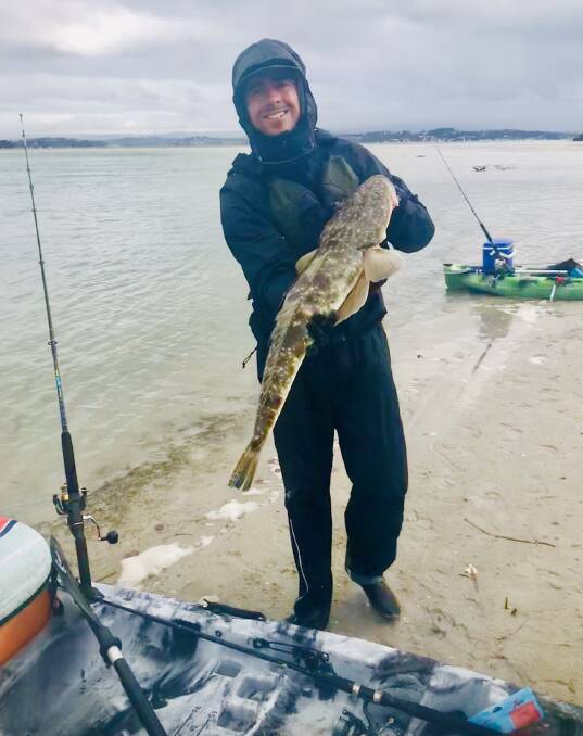 FISH OF THE WEEK: Nick Pearce wins ​the Jarvis Walker tacklebox and Tsunami lure pack for this 85cm flathead hooked on Lake Macquarie on Saturday.
