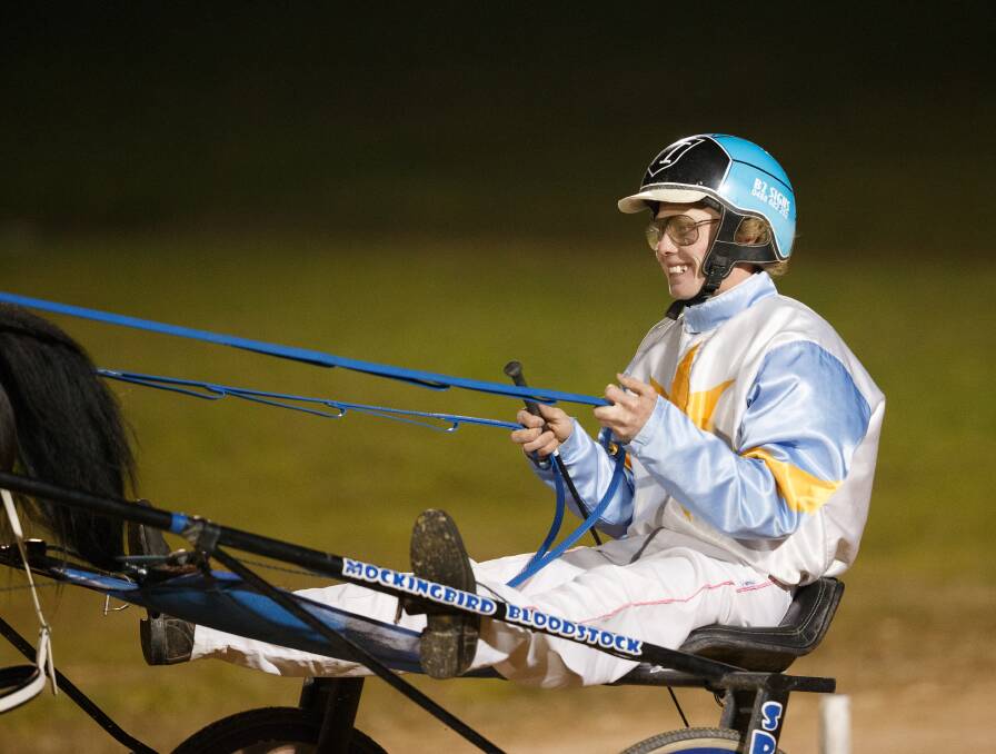 WINNING RUN: Driver Tom Ison had his third career haul of four victories on the same program at Newcastle Paceway on Saturday night. Picture: Max Mason-Hubers
