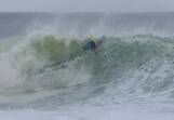 Jackson Baker battles churning surf during his loss in Brazil last month. Picture by Daniel Smorigo, WSL
