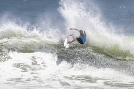Jackson Baker in action during his round of 32 heat at the Saquarema Pro. Picture by Daniel Smorigo, WSL