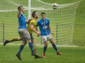 Lambton Jaffas player Luke Remington in action last weekend in the abandoned match against Charlestown.