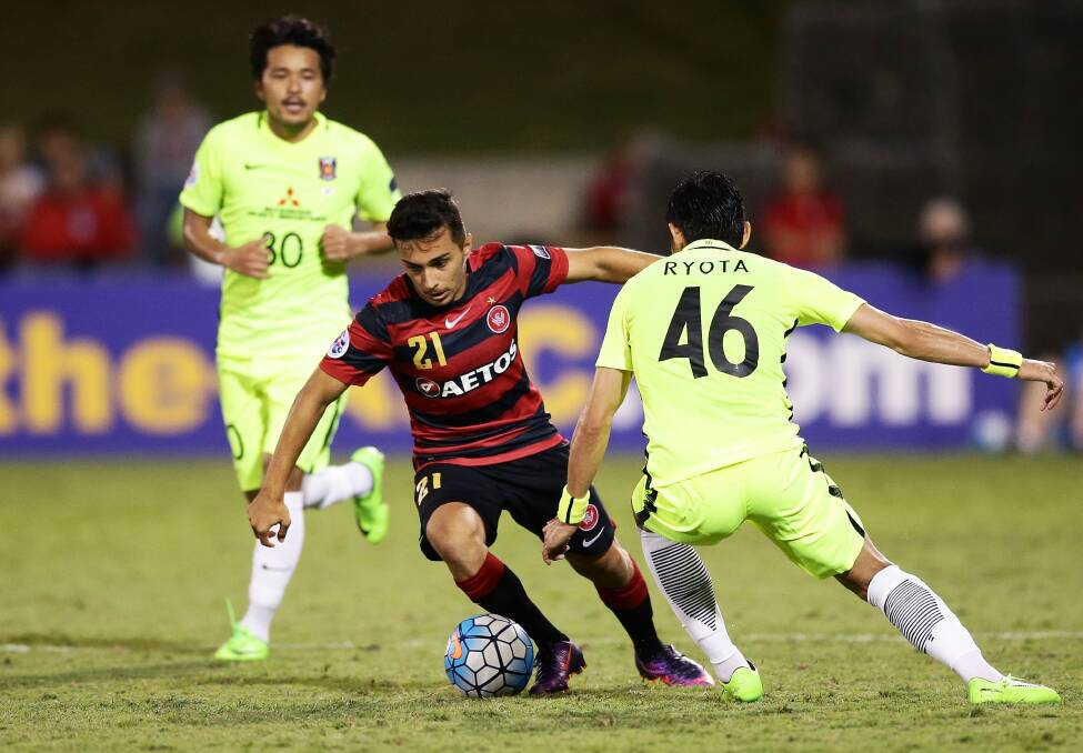 NEW BLOOD: Mario Shabow playing for Western Sydney in the Asian Champions League against Urawa Red Diamonds at Campbelltown Sports Stadium on February 21. Pciture: Getty Images