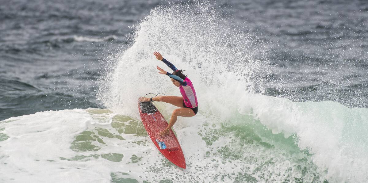 STEPPING UP: Philippa Anderson in action at Surfest. Picture: WSL/Tom Bennett