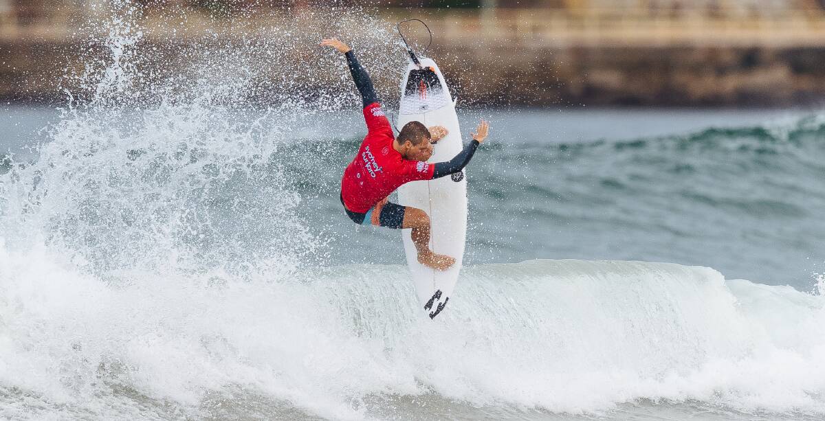 TOP FORM: Ryan Callinan in full flight at the Sydney Surf Pro at Manly on Tuesday. Picture: WSL