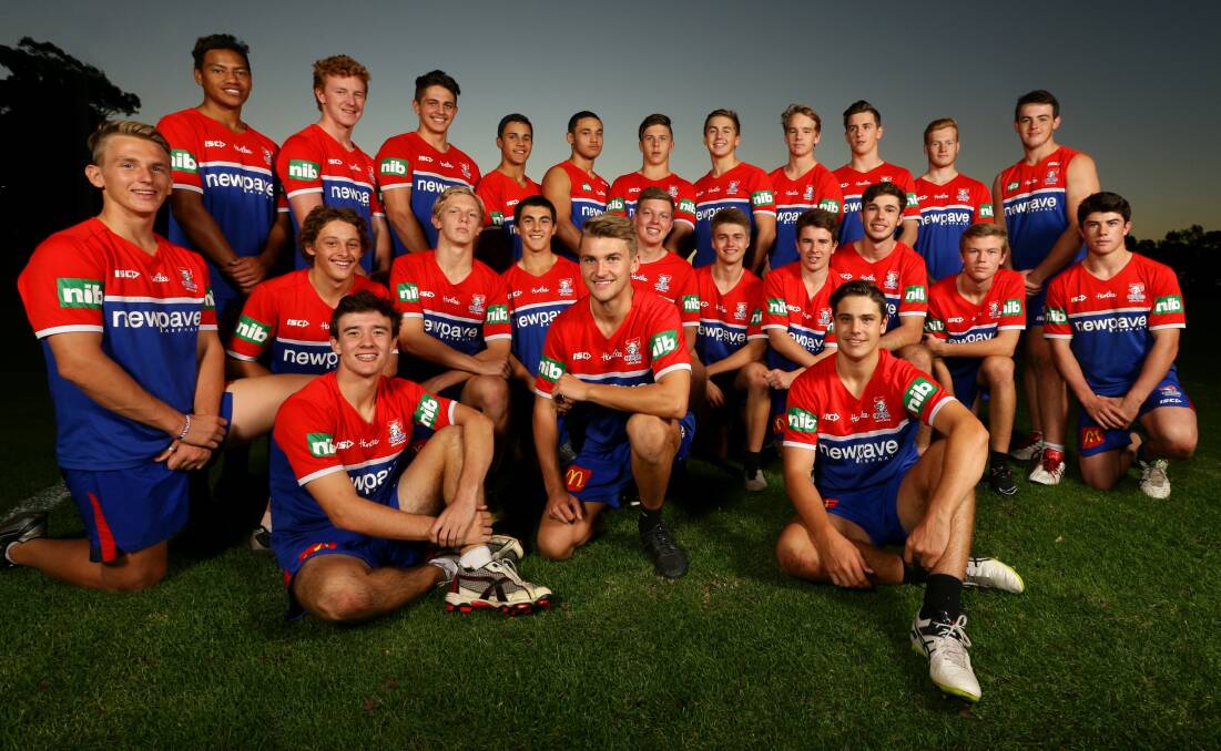 The Knights' under-16 grand final side of 2016. Joel Dark is back row, second from left. Picture: Jonathan Carroll