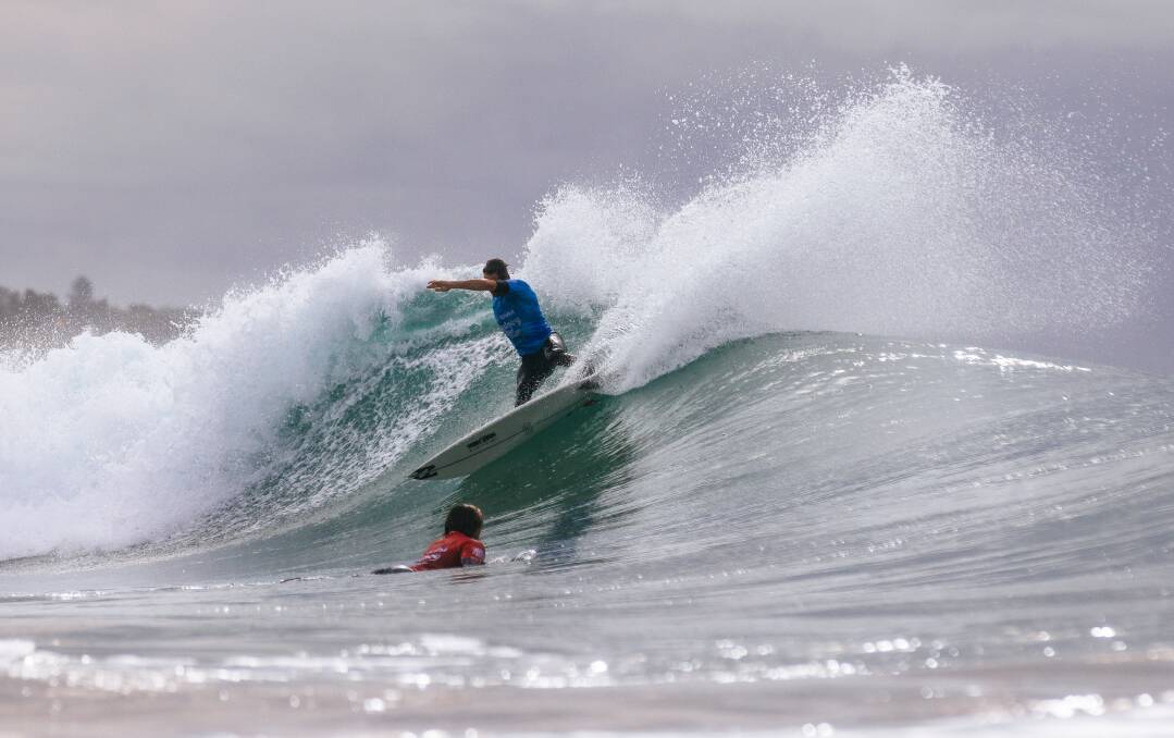 RIPPING IN: Merewether's Ryan Callinan carving his way through the finals at the Sydney Surf Pro at Manly on Tuesday. Picture: WSL/Matt Dunbar