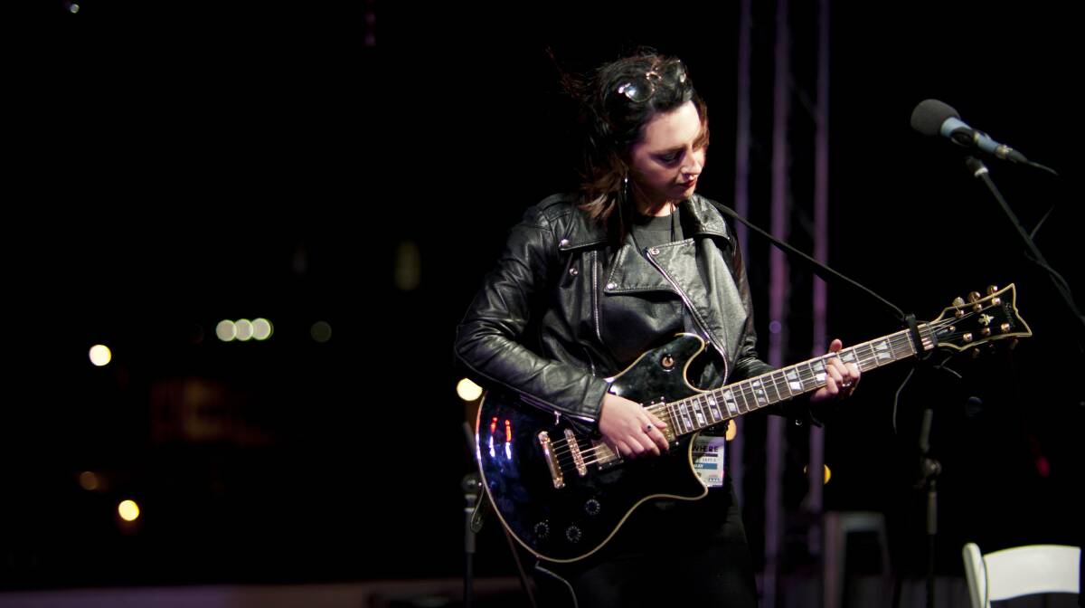 LEATHER BOUND: Demi Mitchell performing as De'May last year at Elsewhere: The Rooftop. Picture: Perry Duffin