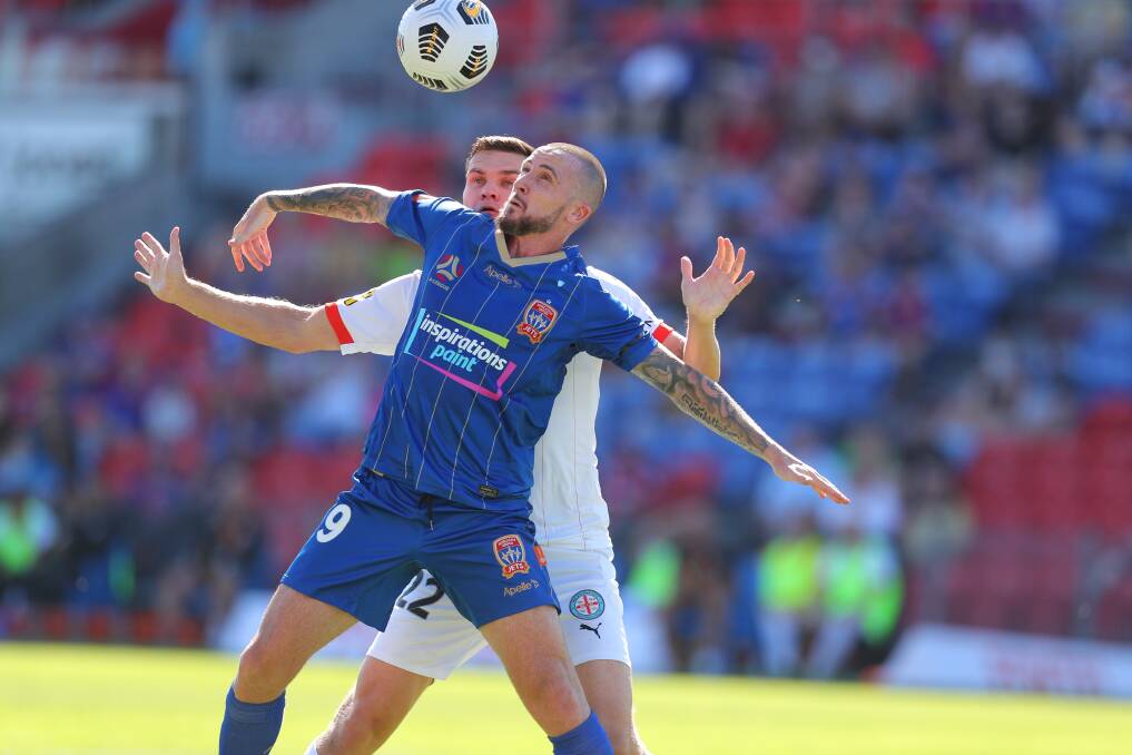 DERBY DAY: Newcastle Jets striker Roy O'Donovan will be desperate to find a goal in Saturday's match against the Central Coast.