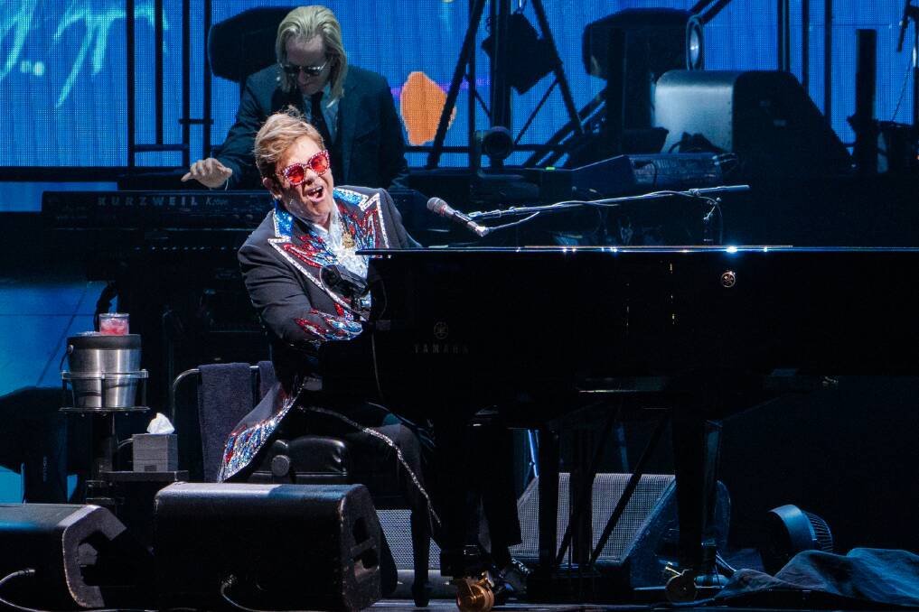 STILL STANDING: Elton John is keeping that final farewell going with a massive show planned for McDonald Jones Stadium in January. Picture: Paul Dear