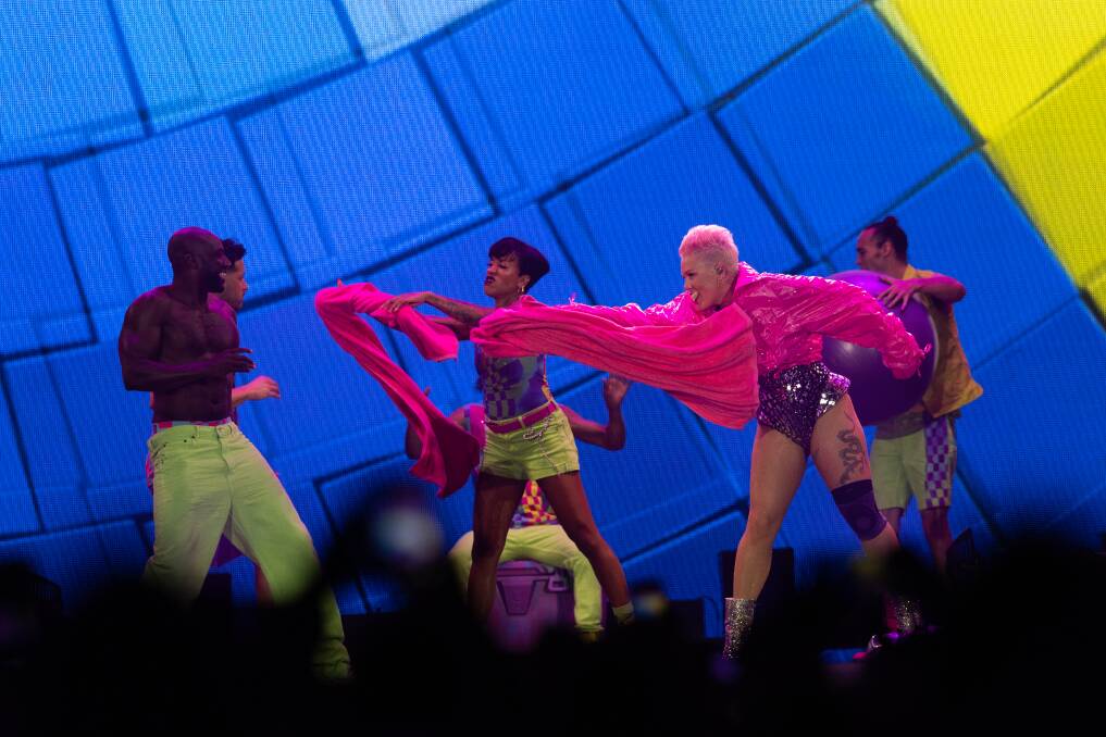 Pink displays her full colour and personality in dazzling pop show
