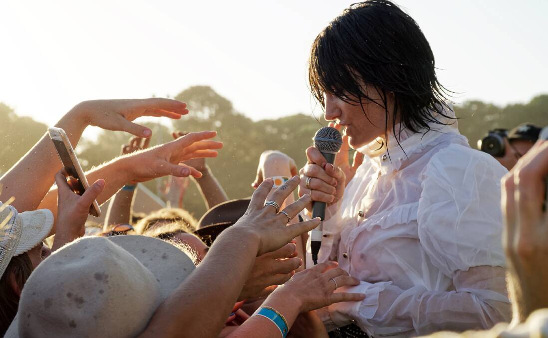 SHINING: The Preatures' Isabella Manfredi interacting with fans at Grow Your Own Festival. Picture: Paul Dear