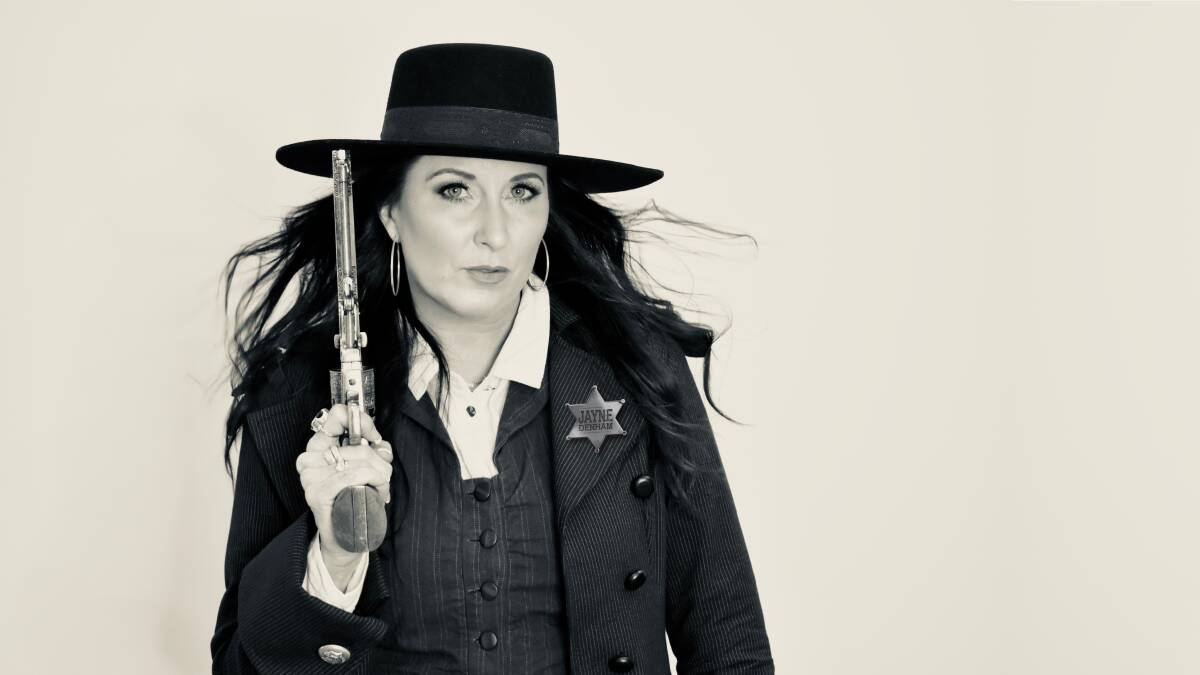 LOCKED AND LOADED: Jayne Denham has embraced her childhood love of spaghetti westerns on her new album 'Wanted'.